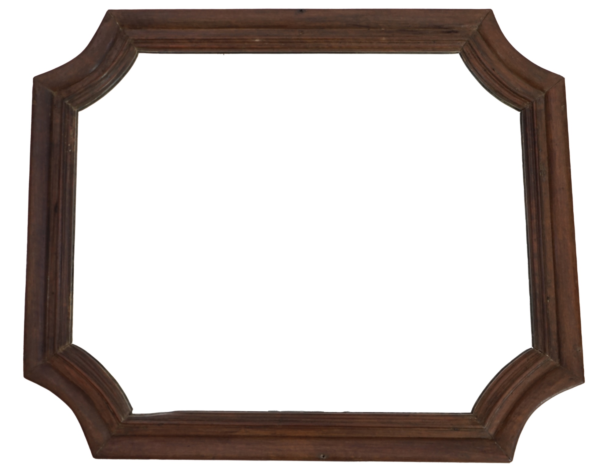 An antique French walnut wall mirror